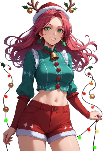 touhou,murasa_minamitsu,Christmas,red velvet shorts  - AI generated anime art