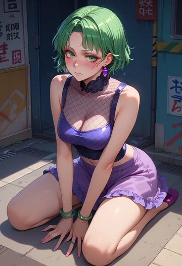 touhou,murasa_minamitsu,sleeveless top,bike shorts  - AI generated anime art