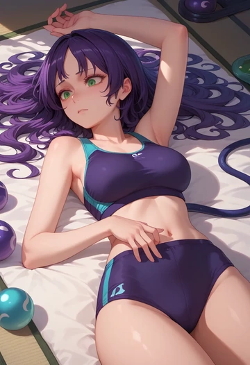 touhou,murasa_minamitsu,sports bra,wide-leg joggers  - AI generated anime art