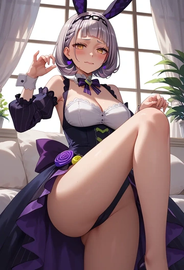 hololive,murasaki_shion_(1st_costume),bunny girl  - AI generated anime art