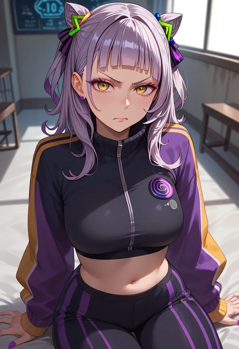 hololive,murasaki_shion_(1st_costume),athletic,track suit  - 