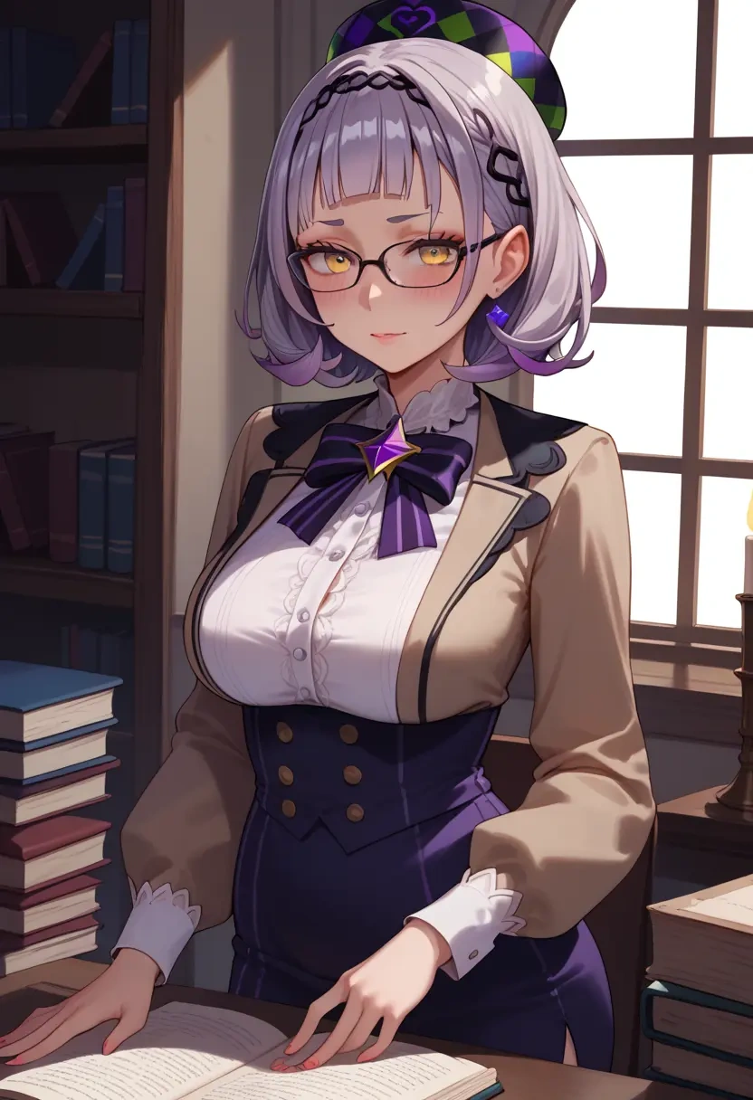 hololive,murasaki_shion,OL, glasses,  - 