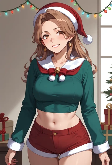 kantai_collection,murasame_(kancolle),Christmas,red velvet shorts  - AI generated anime art