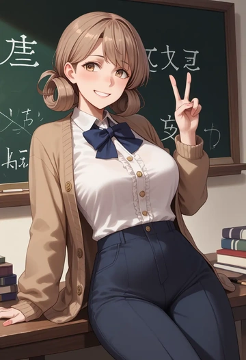 kantai_collection,murasame_(kancolle),teacher, sweater  - AI generated anime art