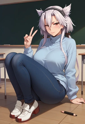 kantai_collection,musashi_(kancolle),teacher  - AI generated anime art