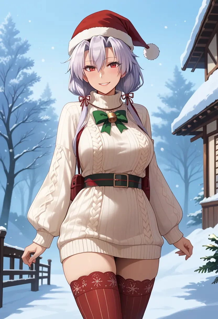 kantai_collection,musashi_(kancolle),Christmas,sweater dress,stockings  - 