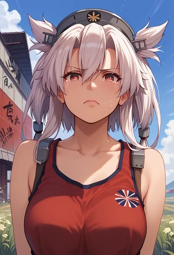 kantai_collection,musashi_(kancolle),abstract graffiti tank,dolphin shorts  - AI generated anime art