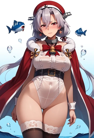 kantai_collection,musashi_kai_ni_(kancolle),Christmas,sexy, stockings,  - AI generated anime art