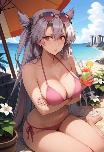 kantai_collection,musashi_kai_ni_(kancolle),bikini  - AI generated anime art