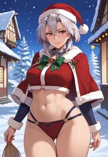 kantai_collection,musashi_kai_ni_(kancolle),Christmas,dress  - AI generated anime art