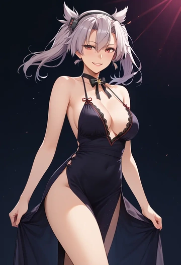 kantai_collection,musashi_kai_ni_(kancolle),nightdress  - AI generated anime art