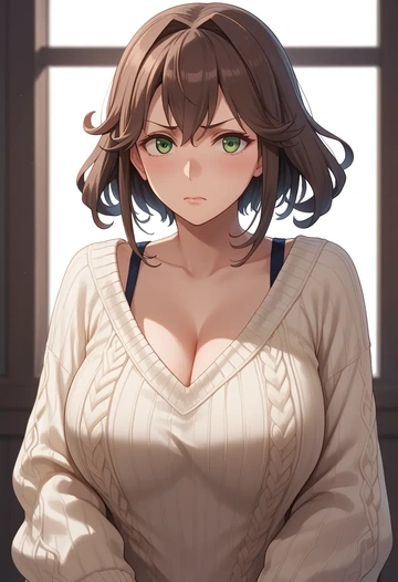 kantai_collection,mutsu_(kancolle),sweater  - AI generated anime art