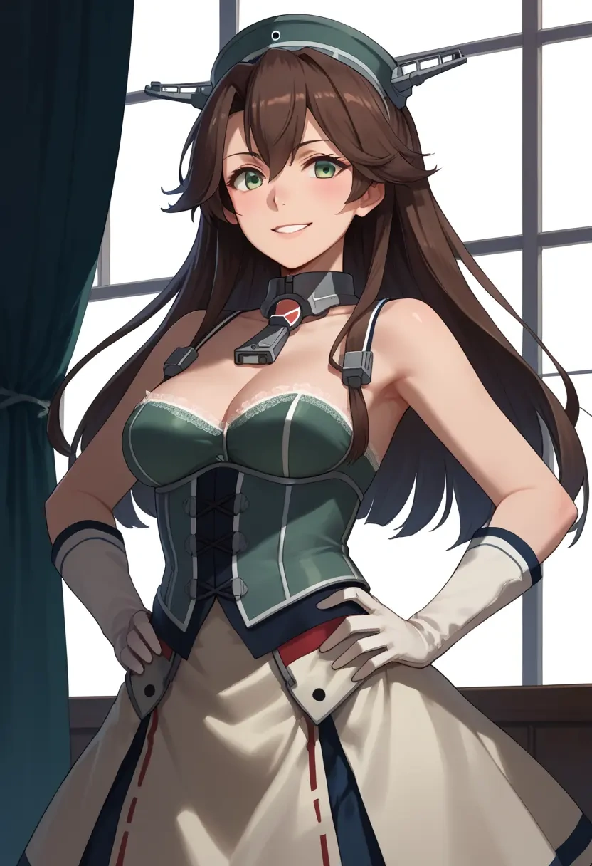 kantai_collection,mutsu_(kancolle),corset,bustier,long tulle skirt  - 