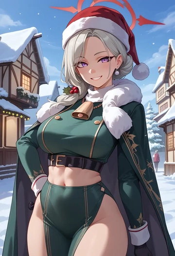 blue_archive,mutsuki_(blue_archive),Christmas,dress  - AI generated anime art