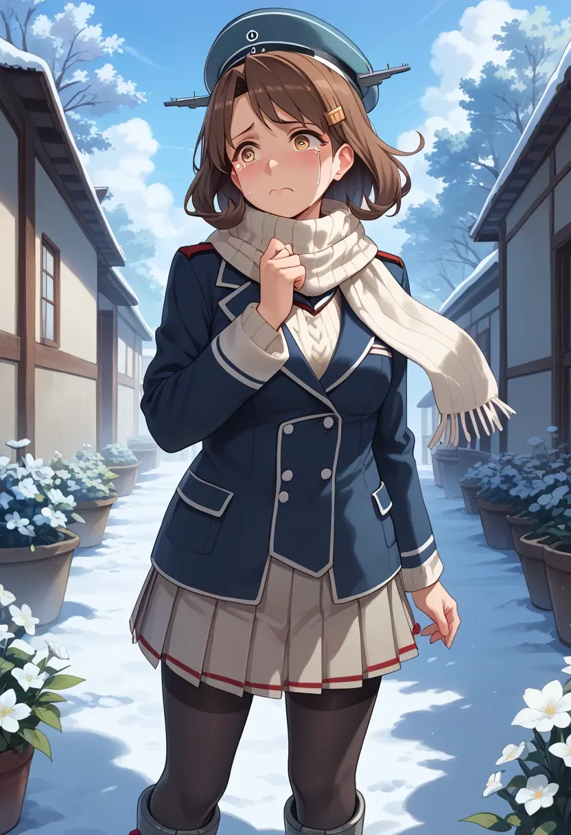 kantai_collection,mutsuki_(kancolle),winter,student uniform,puffer coat  - 