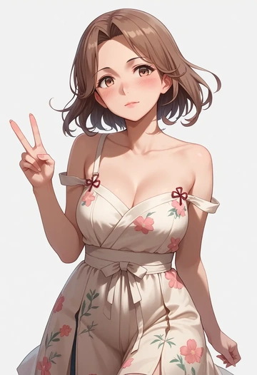 kantai_collection,mutsuki_(kancolle),silk slip dress,floral prints  - AI generated anime art