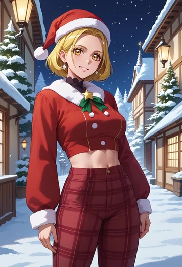 precure,myoudouin_itsuki,Christmas,plaid trousers  - AI generated anime art