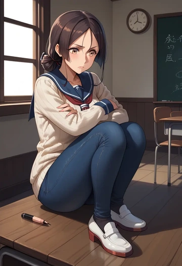 kantai_collection,myoukou_(kancolle),teacher  - AI generated anime art