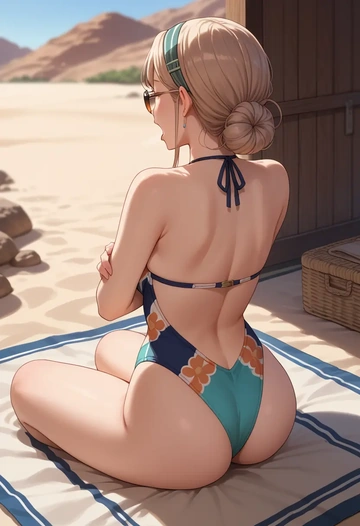 kantai_collection,myoukou_(kancolle),swimsuit,sexy  - AI generated anime art