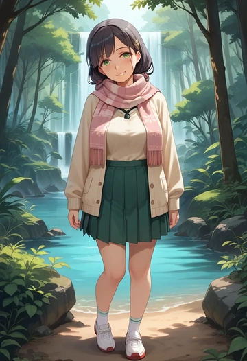 kantai_collection,myoukou_(kancolle),spring,student uniform,knit sweater  - AI generated anime art