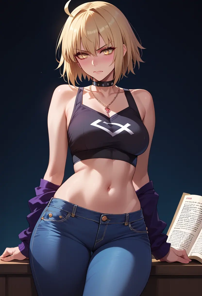 fate_(series),mysterious_heroine_x_alter_(fate),crop top  - 