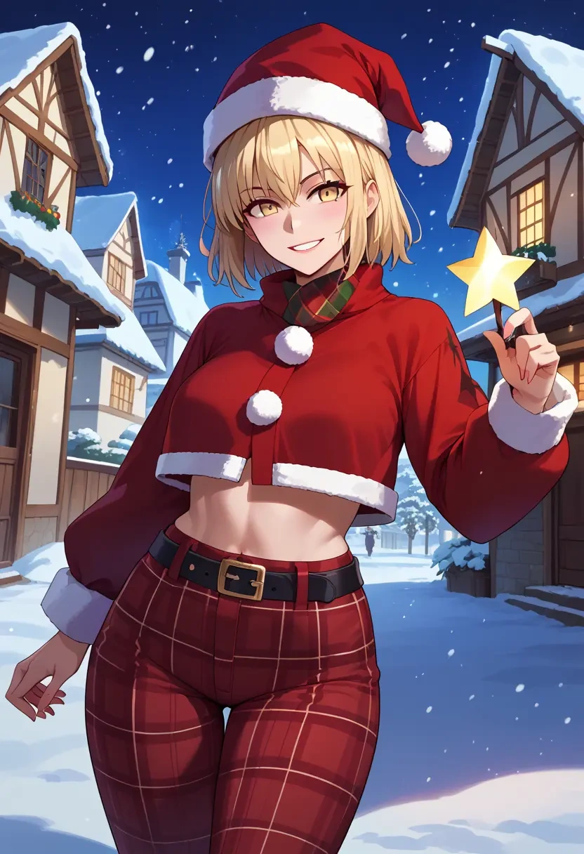 fate_(series),mysterious_heroine_x_alter_(fate),Christmas,plaid trousers  - 