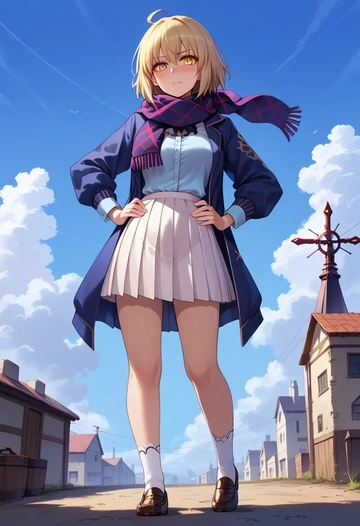 fate_(series),mysterious_heroine_x_alter_(fate),spring,student uniform,cardigan  - AI generated anime art