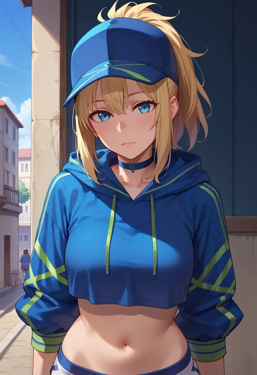 fate_(series),mysterious_heroine_xx_(fate),hoodie,cropped,high-waisted joggers  - 