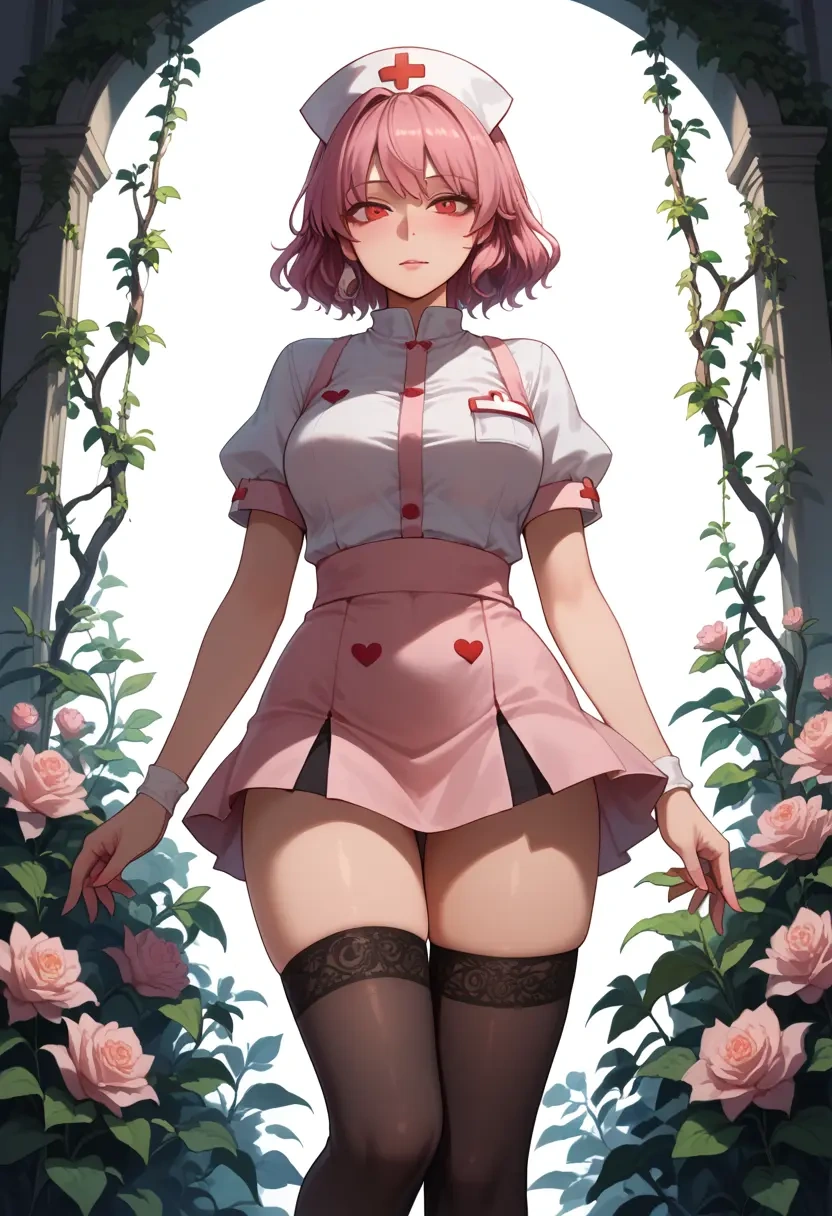 touhou,mystia_lorelei,nurse pantyhose,mini skirt, sexy  - 