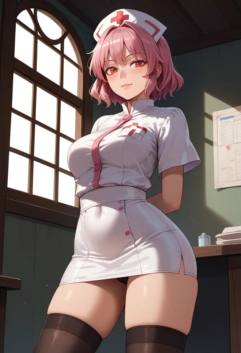 touhou,mystia_lorelei,nurse pantyhose,mini skirt, sexy  - 