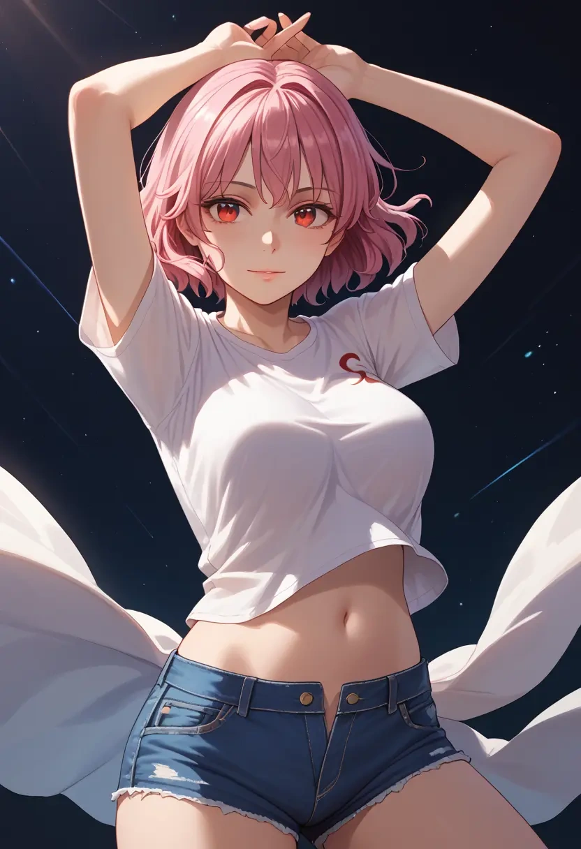 touhou,mystia_lorelei,denim shorts  - 