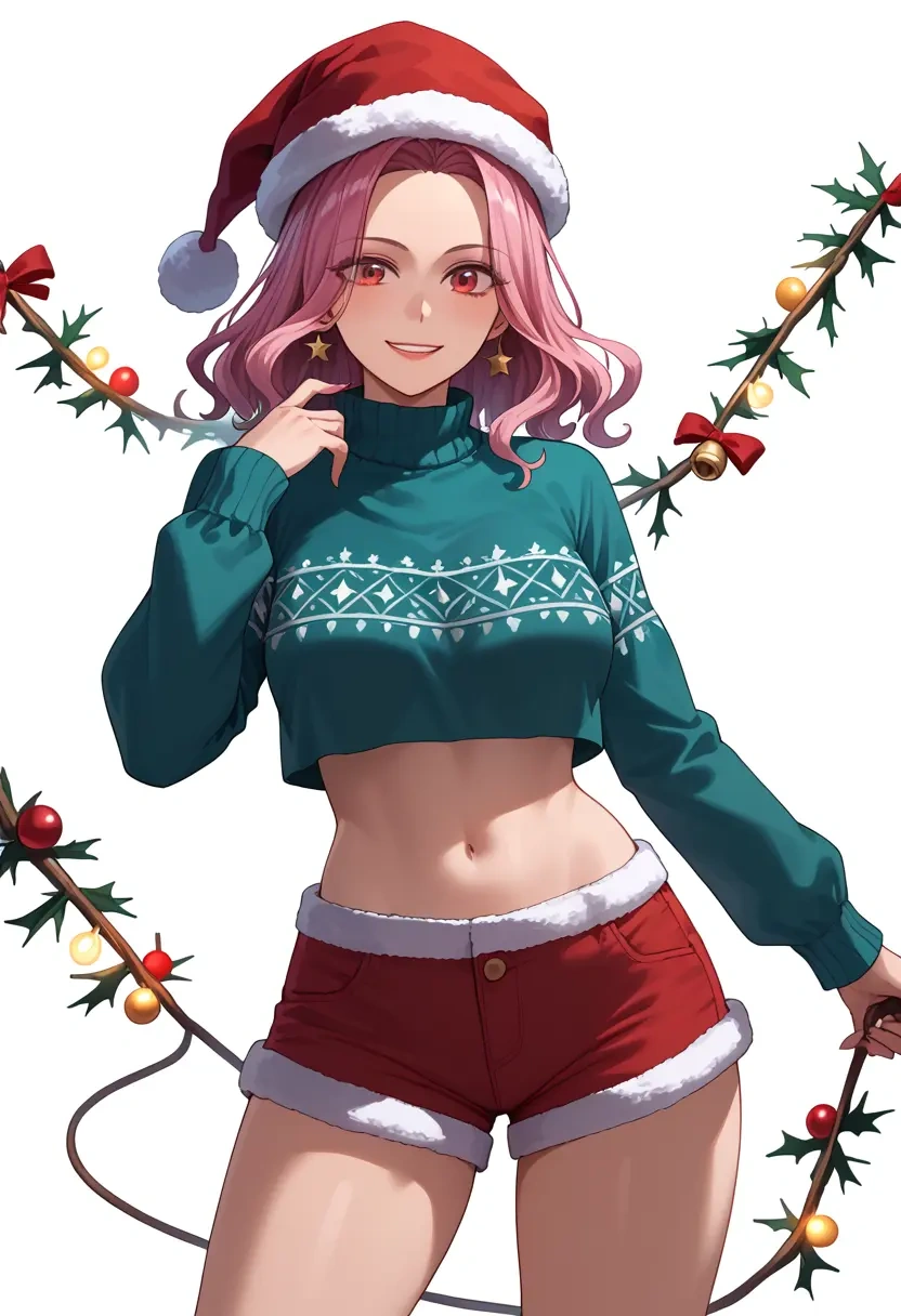 touhou,mystia_lorelei,Christmas,red velvet shorts  - 