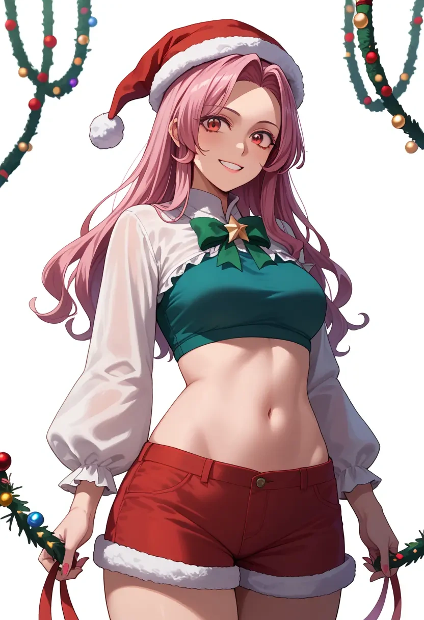 touhou,mystia_lorelei,Christmas,red velvet shorts  - 