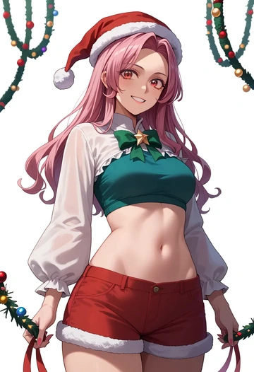 touhou,mystia_lorelei,Christmas,red velvet shorts  - AI generated anime art