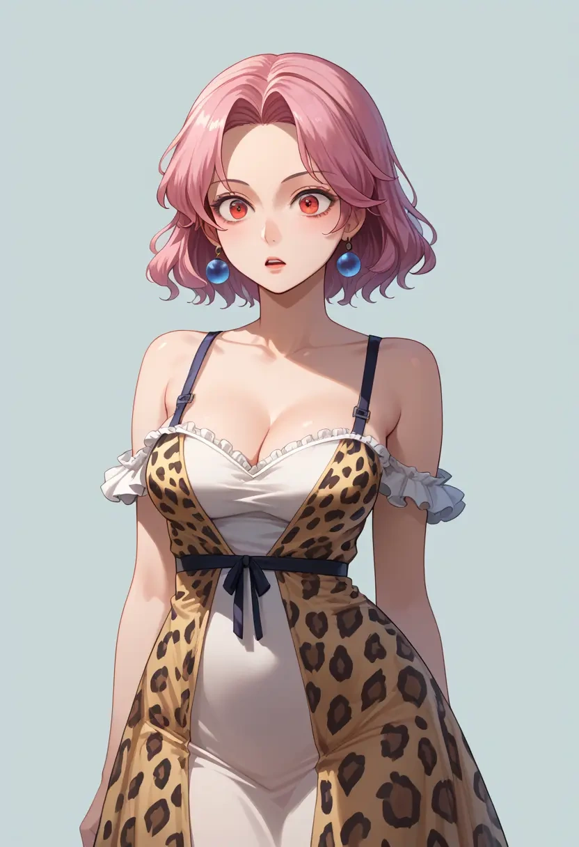 touhou,mystia_lorelei,leopard print,silk slip dress  - 