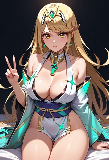 xenoblade_chronicles_(series),mythra_(xenoblade),kimono,sexy  - AI generated anime art