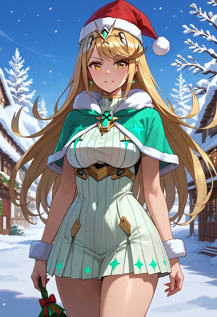 xenoblade_chronicles_(series),mythra_(xenoblade),Christmas,dress  - 