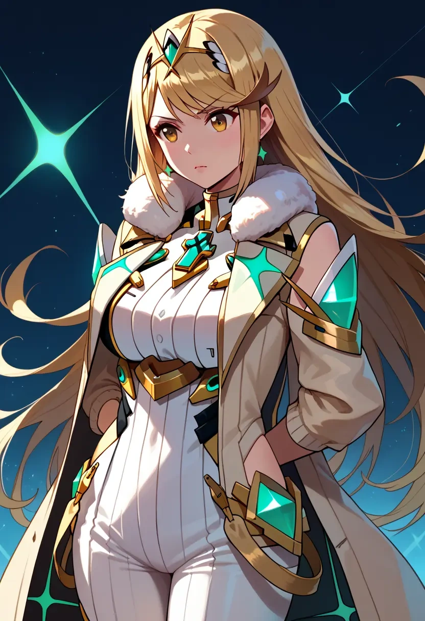 xenoblade_chronicles_(series),mythra_(xenoblade),coat,fur-collar,tailored trousers  - 