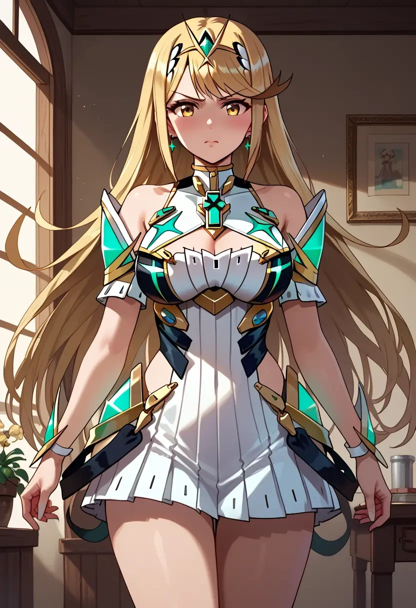 xenoblade_chronicles_(series),mythra_(xenoblade),corset,bustier,long tulle skirt  - 