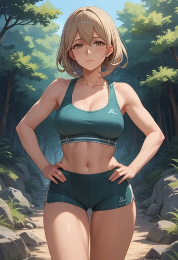 kantai_collection,nachi_(kancolle),yoga shorts  - AI generated anime art