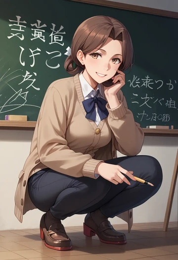 kantai_collection,nachi_(kancolle),teacher, sweater  - AI generated anime art