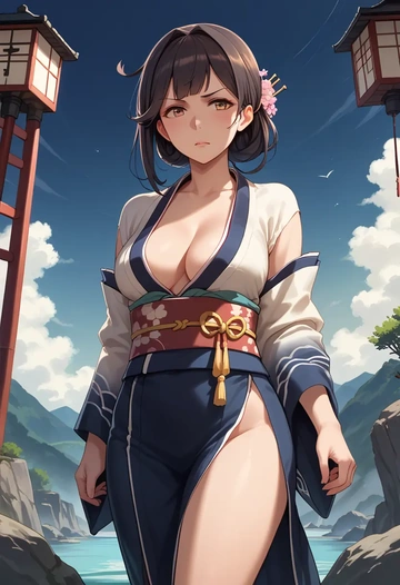 kantai_collection,nachi_(kancolle),kimono,sexy  - AI generated anime art