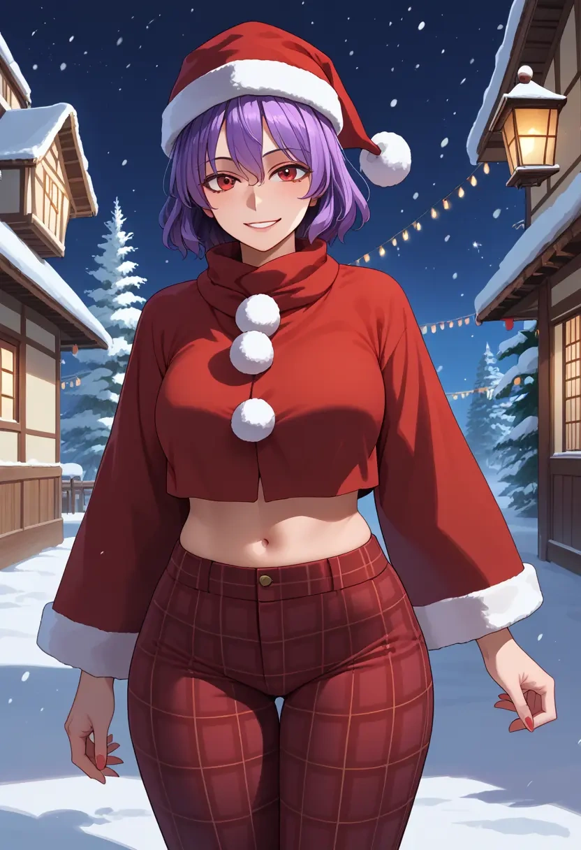 touhou,nagae_iku,Christmas,plaid trousers  - 