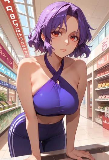 touhou,nagae_iku,halter top,track pants  - AI generated anime art