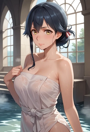 kantai_collection,naganami_(kancolle),towel,sexy  - AI generated anime art