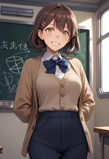 kantai_collection,naganami_(kancolle),teacher, sweater  - AI generated anime art