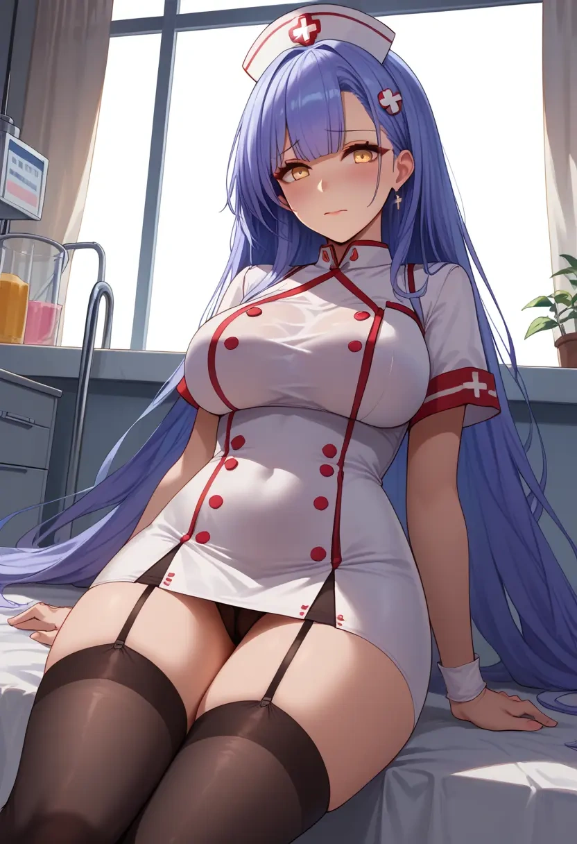 azur_lane,nagato_(azur_lane),nurse pantyhose,mini skirt, sexy  - 