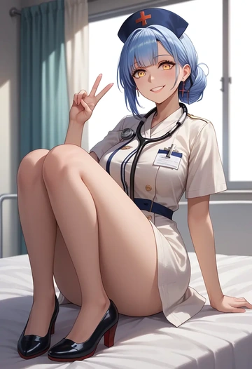 azur_lane,nagato_(azur_lane),nurse  - AI generated anime art