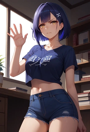 azur_lane,nagato_(azur_lane),denim shorts  - AI generated anime art