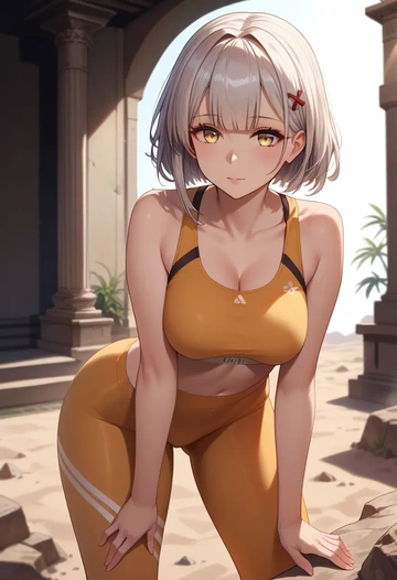 azur_lane,nagato_(azur_lane),yoga shorts, bra  - AI generated anime art